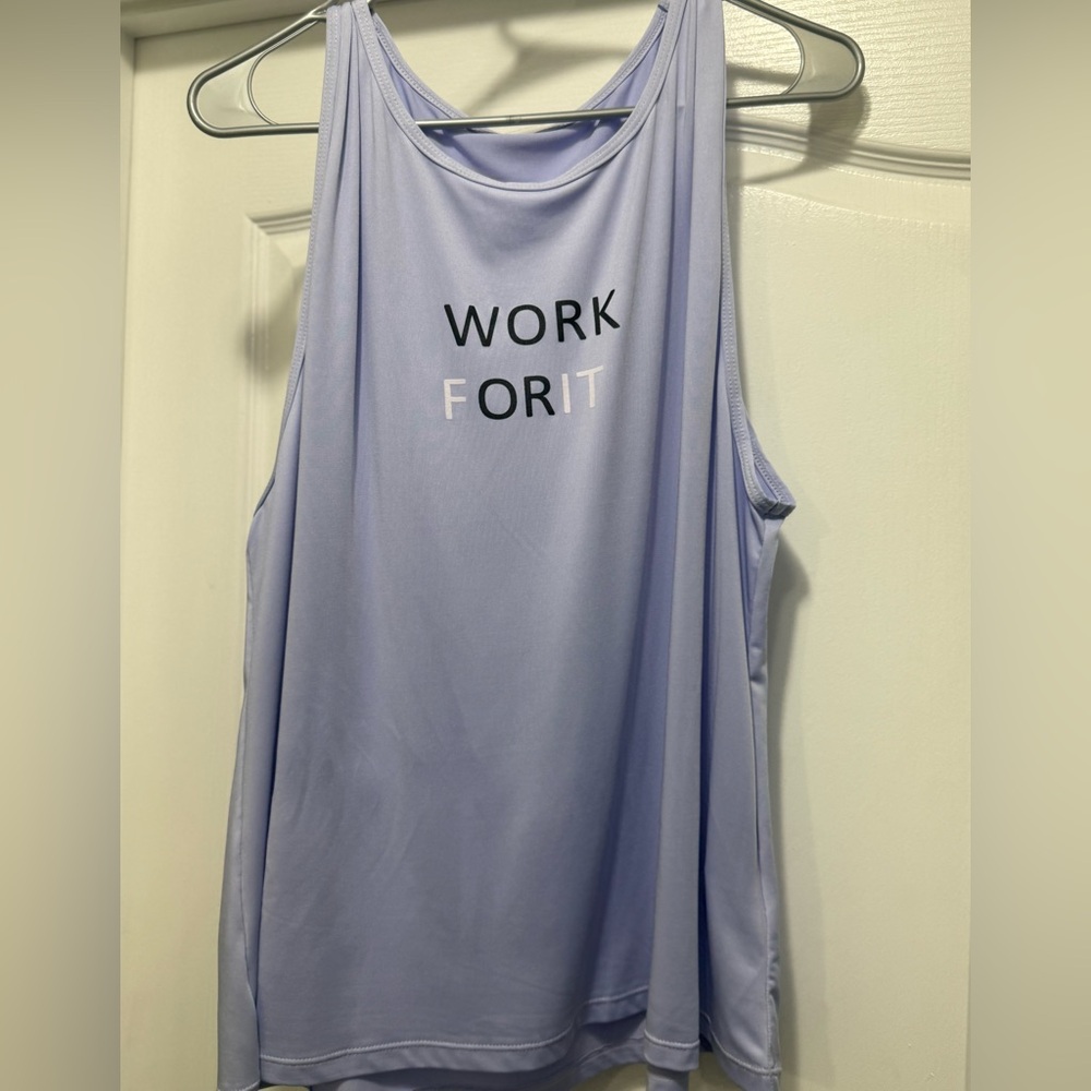 SHEIN Lavender Tank Top with Motivational Print